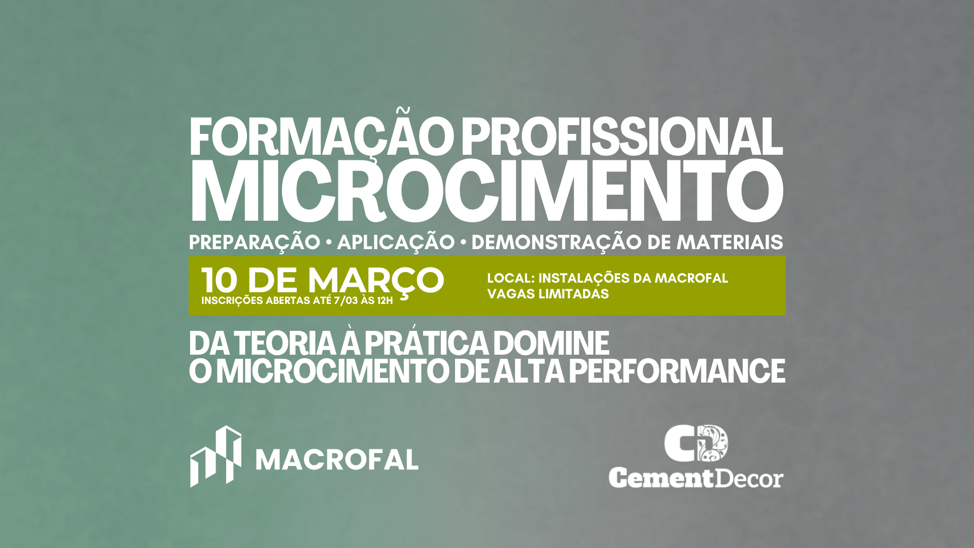 Formação Profissional Microcimento - Macrofal